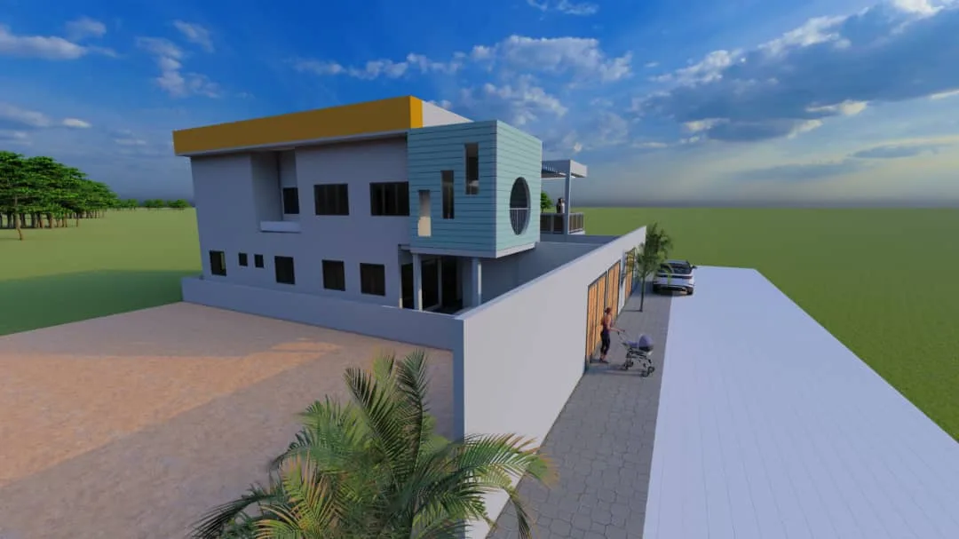 Visualisation architecturale d’une maison contemporaine à étage